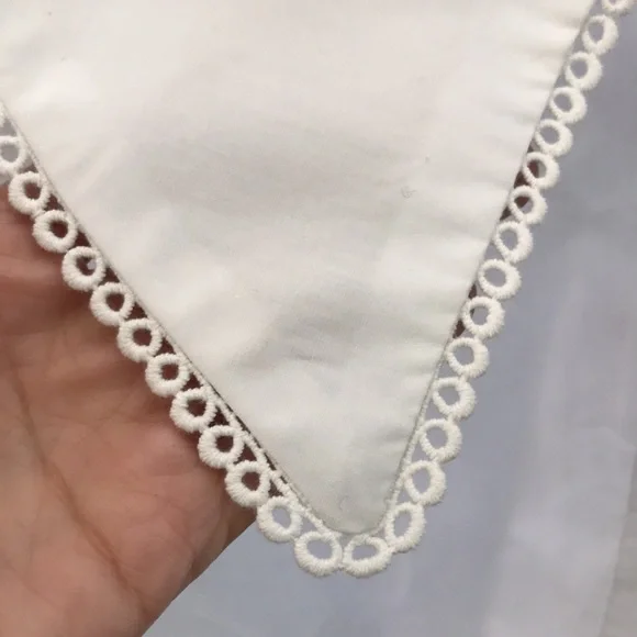 Q2 Button-Front Ruffle Shirt Embroidered Peter Pan collar Size S - Picture 6 of 15